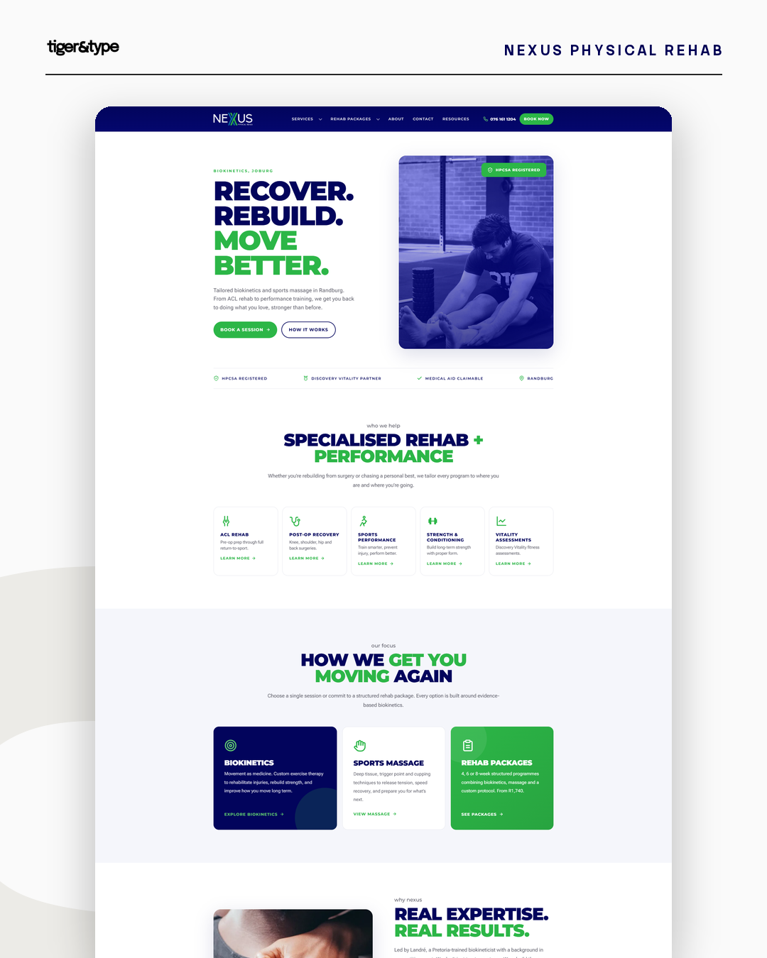 Nexus Physical Rehab website